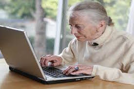 elder woman on computer